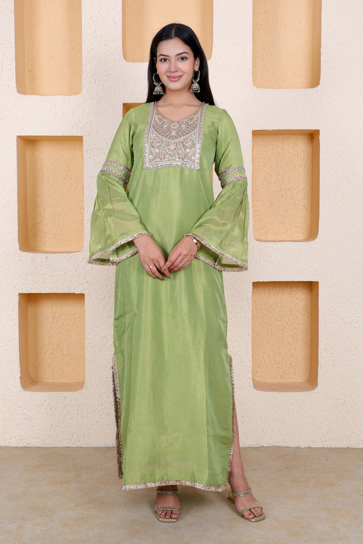Example Product 7 - Lime green embroidered kurta