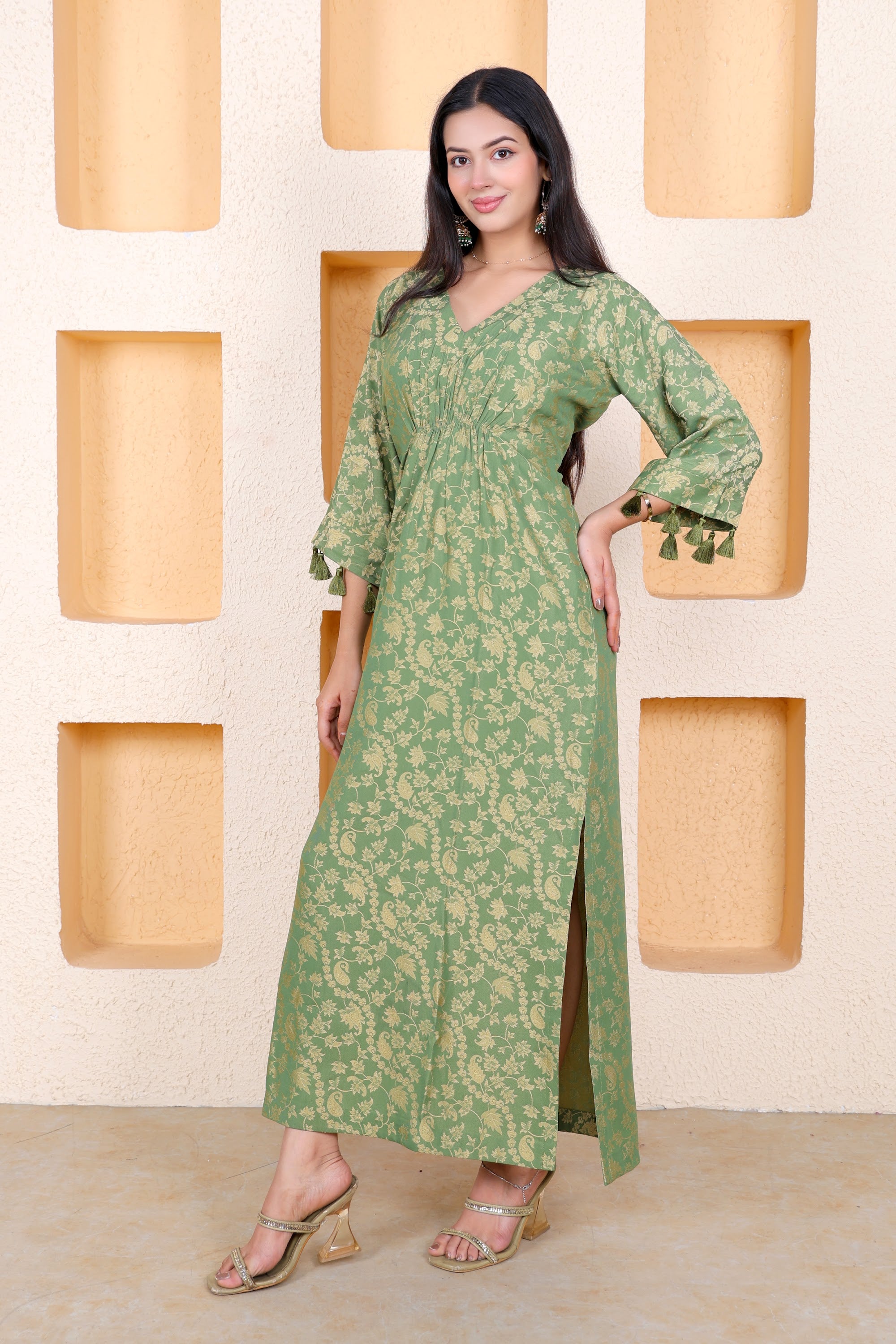 Example Product 6 - Sage green printed kurta