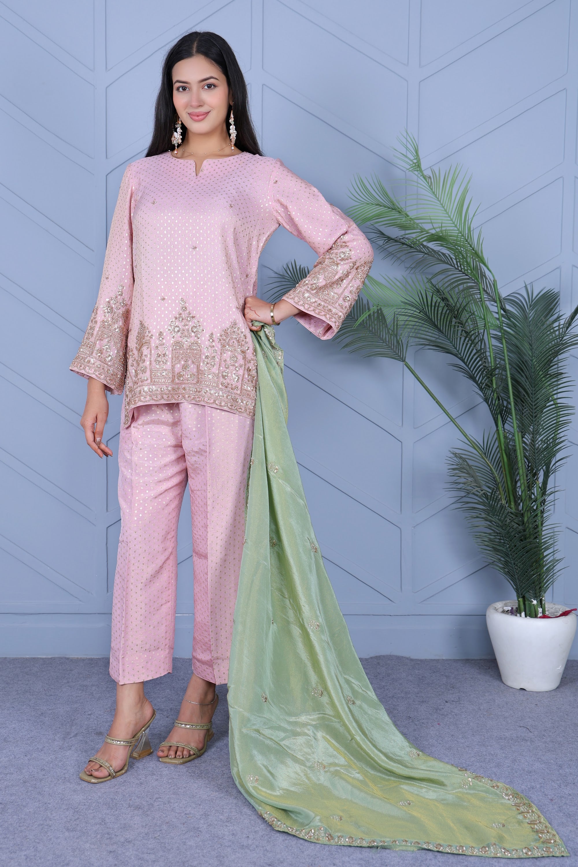 Example Product 12 - Blush pink kurta set with dupatta