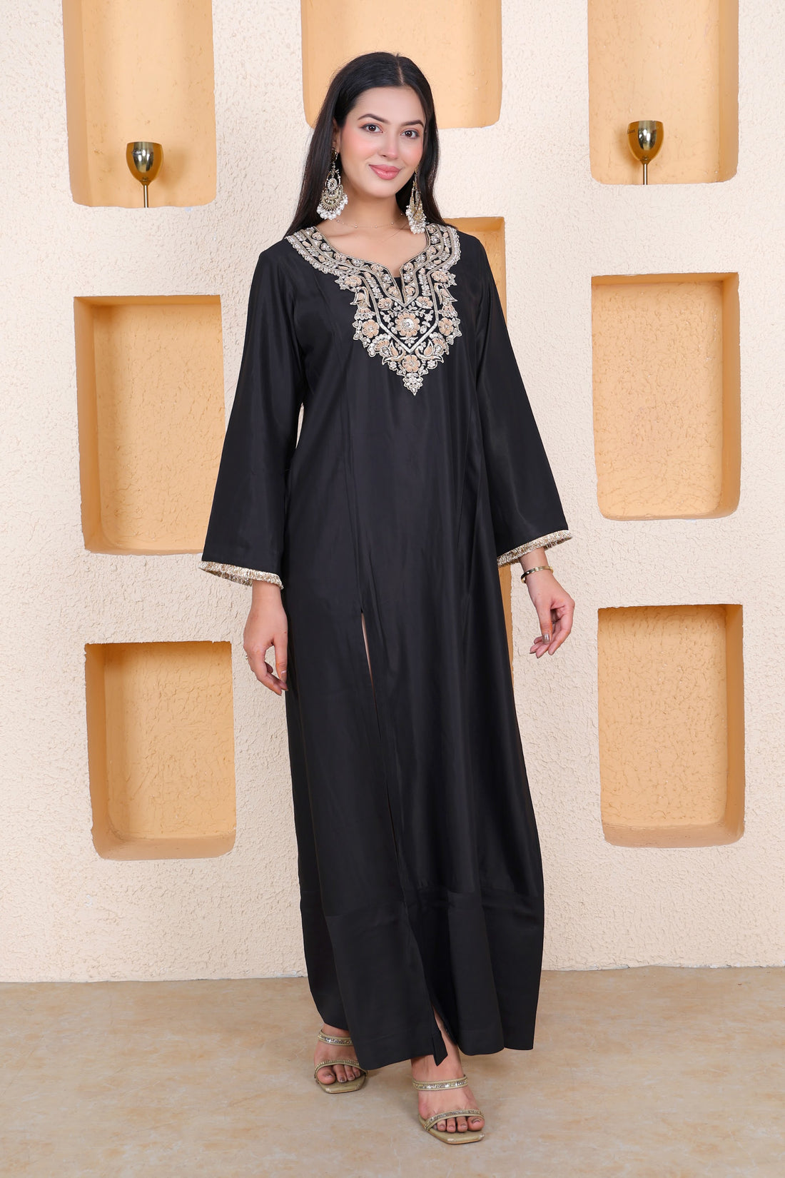 Example Product 1 - Black embroidered kaftan