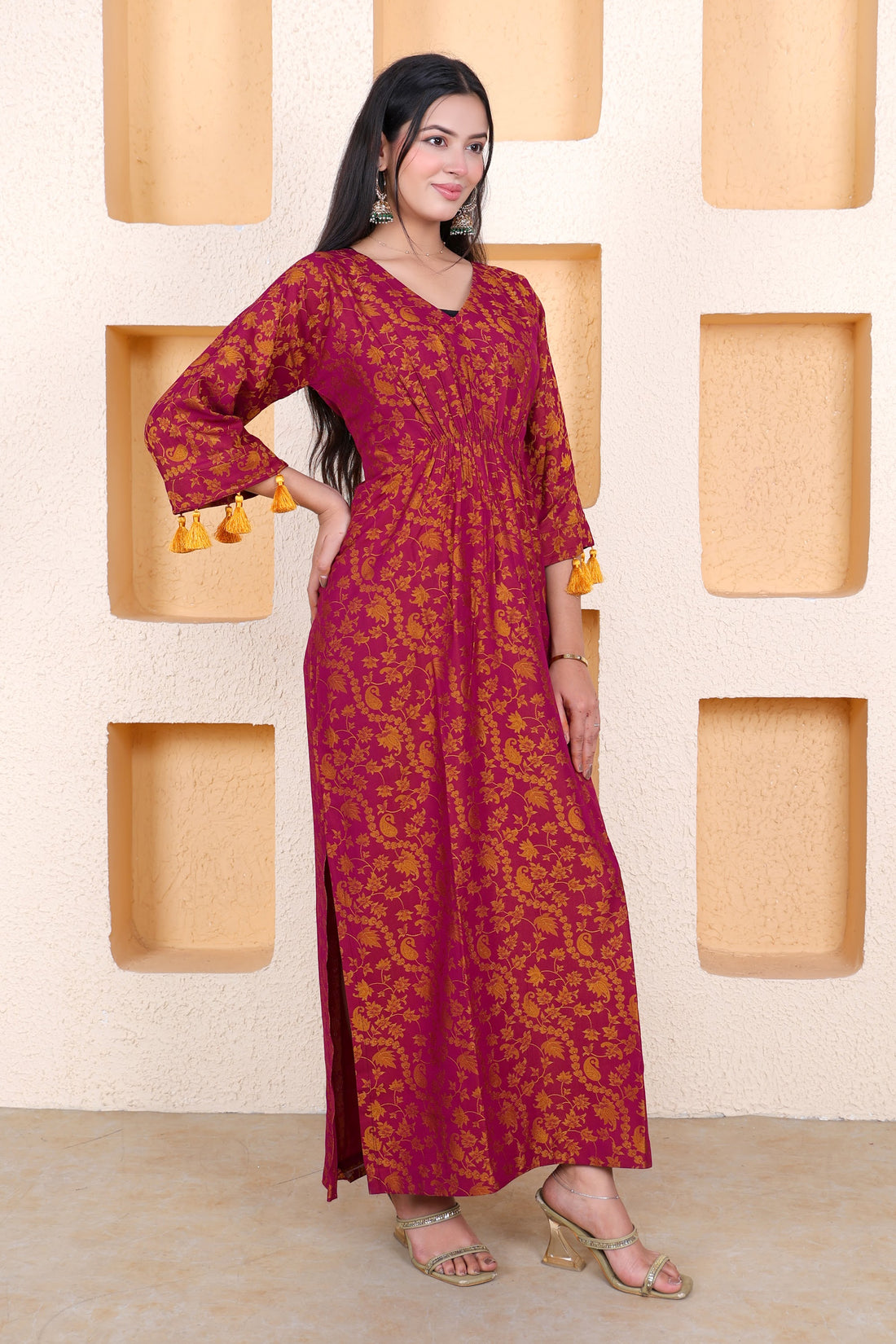 Example Product 5 - Maroon printed kurta