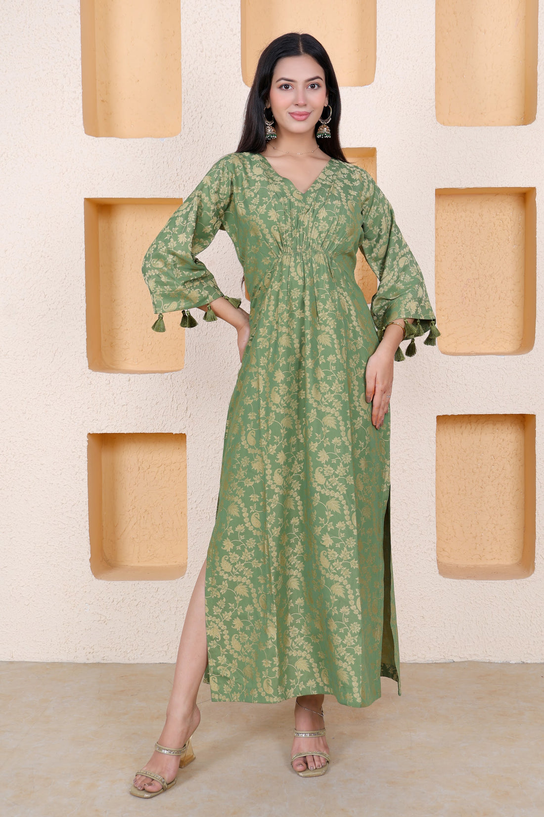 Example Product 6 - Sage green printed kurta