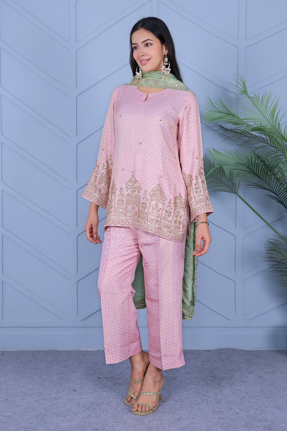 Example Product 12 - Blush pink kurta set with dupatta