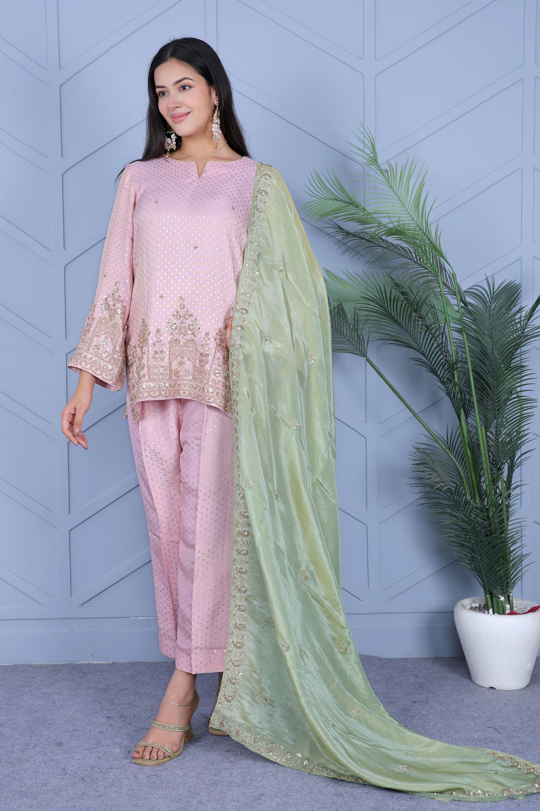 Example Product 12 - Blush pink kurta set with dupatta