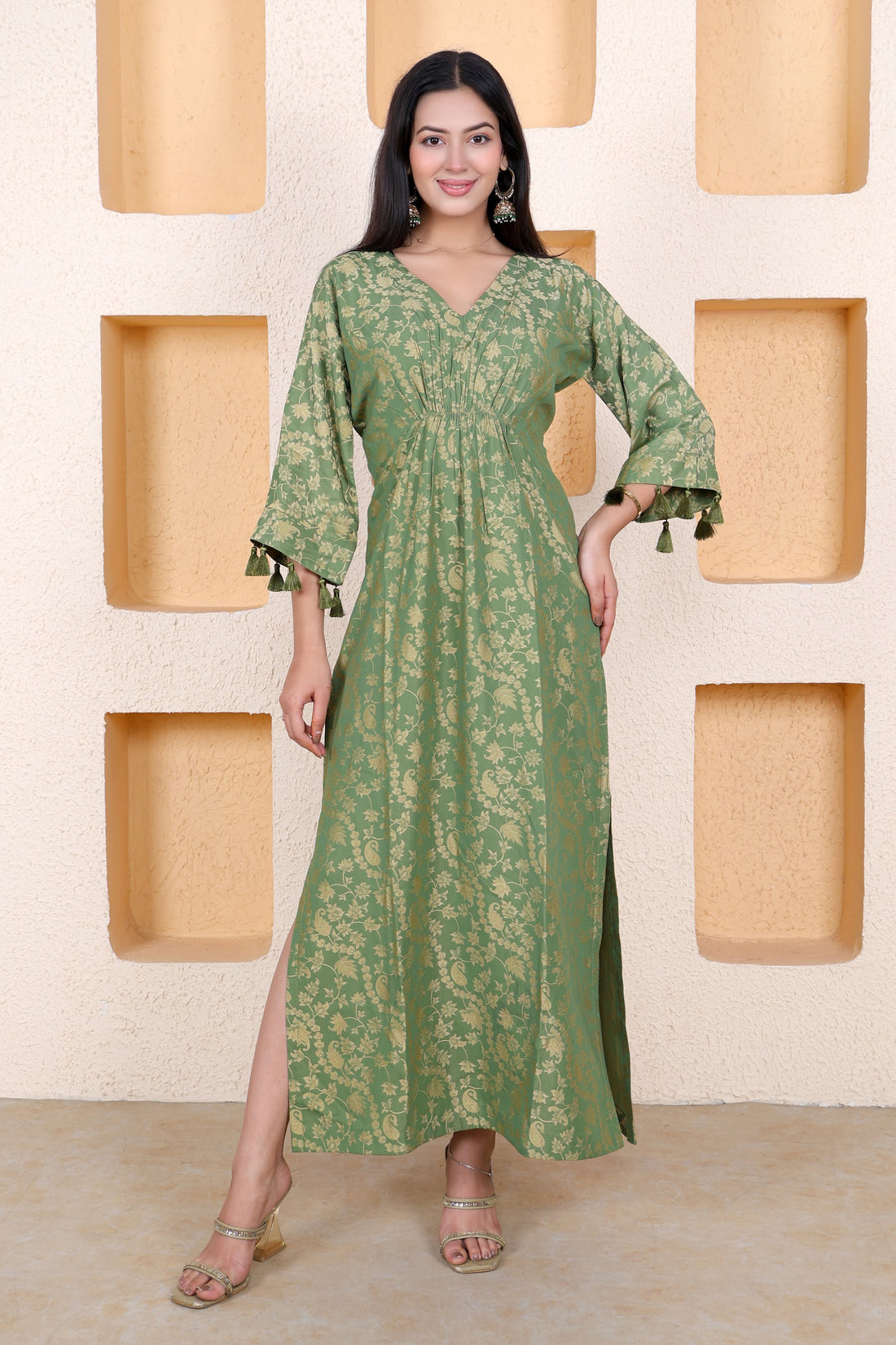 Example Product 6 - Sage green printed kurta