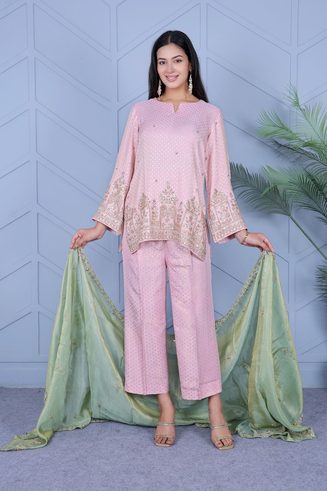 Example Product 12 - Blush pink kurta set with dupatta